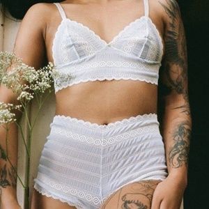 NWOT Aniela Parys Made in Barcelona Deadstock Jasmin Lace Lingerie Set L
